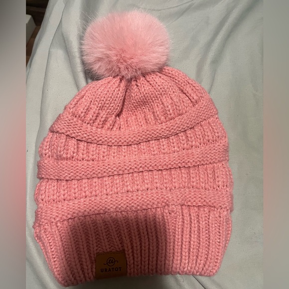 Pink Knit Beanie and Gloves Set - Picture 2 of 7